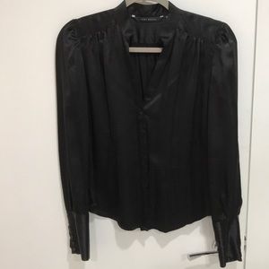 Classy black silk Zara blouse TWOT